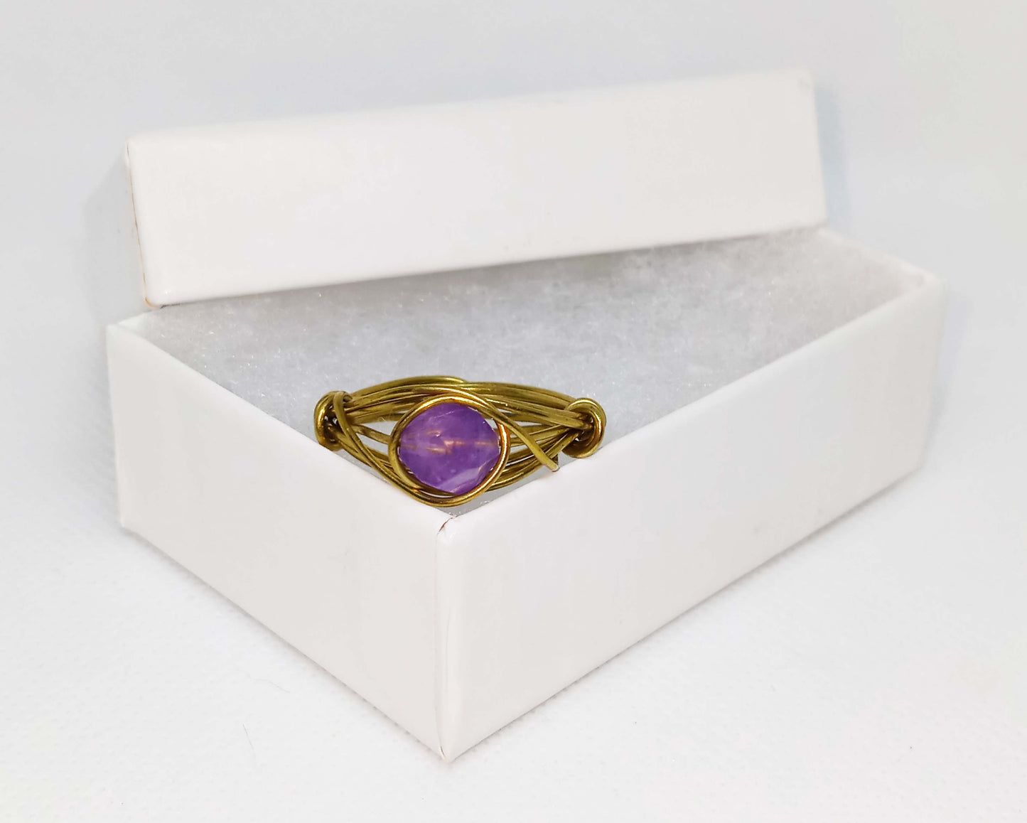 Golden Amethyst Ring