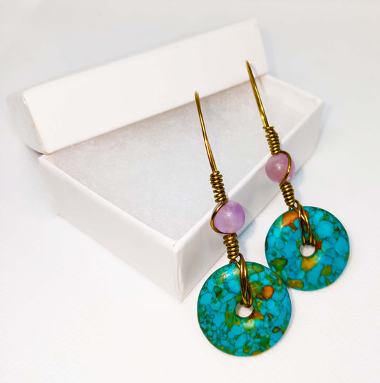 Fluorite and Jasper Earrings