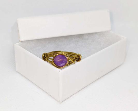 Golden Amethyst Ring