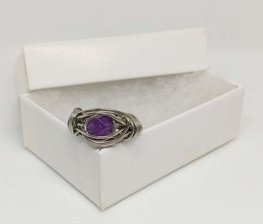 Woven Amethyst Ring